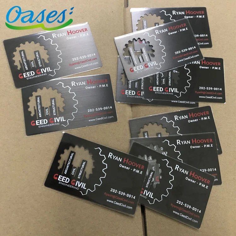 Customized query 2025 Factory Wholesale Gift Advertising Use Free Surface Etching Brush Gunmetal Business Cards for a Polished D