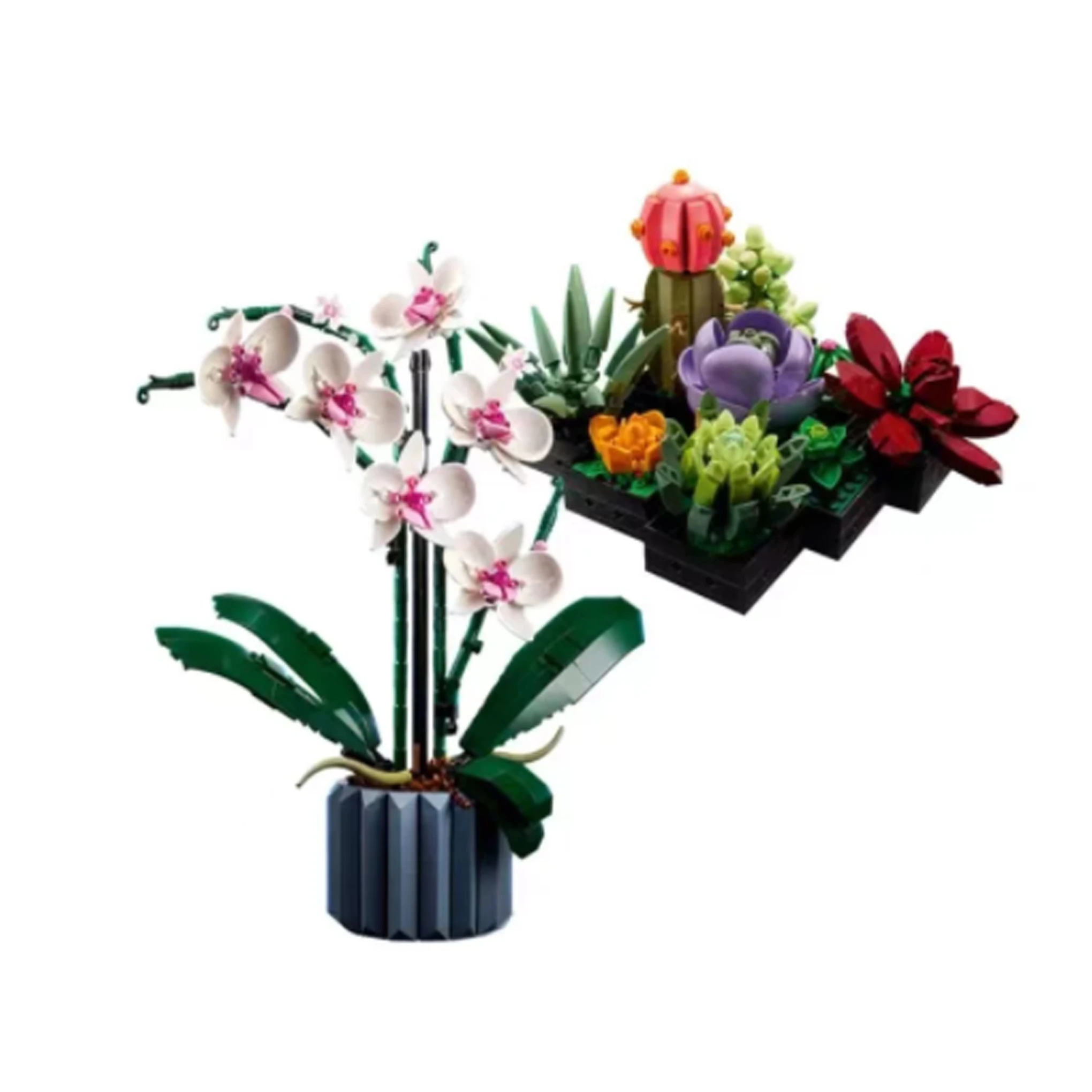 10311 Romantic Orchid Succulent Building Blocks Home Plant Decoration Assemble Toys Sending Giving Gifts Friends 10309