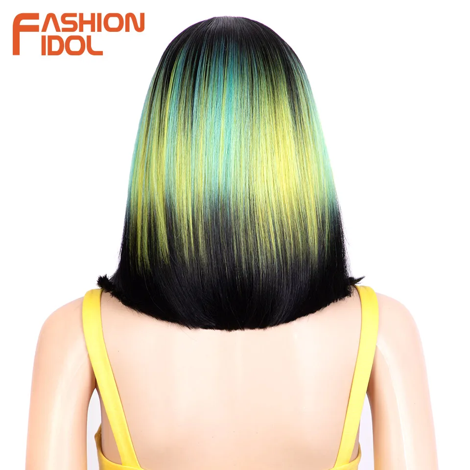 FASHION-Perruque synthétique Yaki pour femmes, postiche de cosplay, avec dentelle frontale sur le côté, couleur brune ombrée, résistante à la chaleur