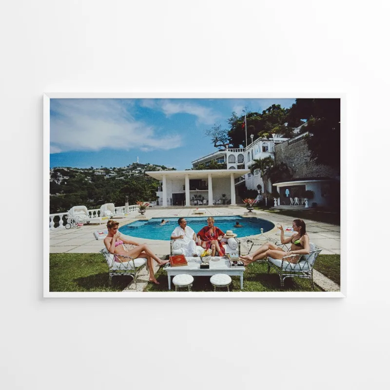 Slim Aarons Speedboat Landing Pool Party Vintage Photography Posters Print Art Canvas Painting Pictures Living Room Home Decor