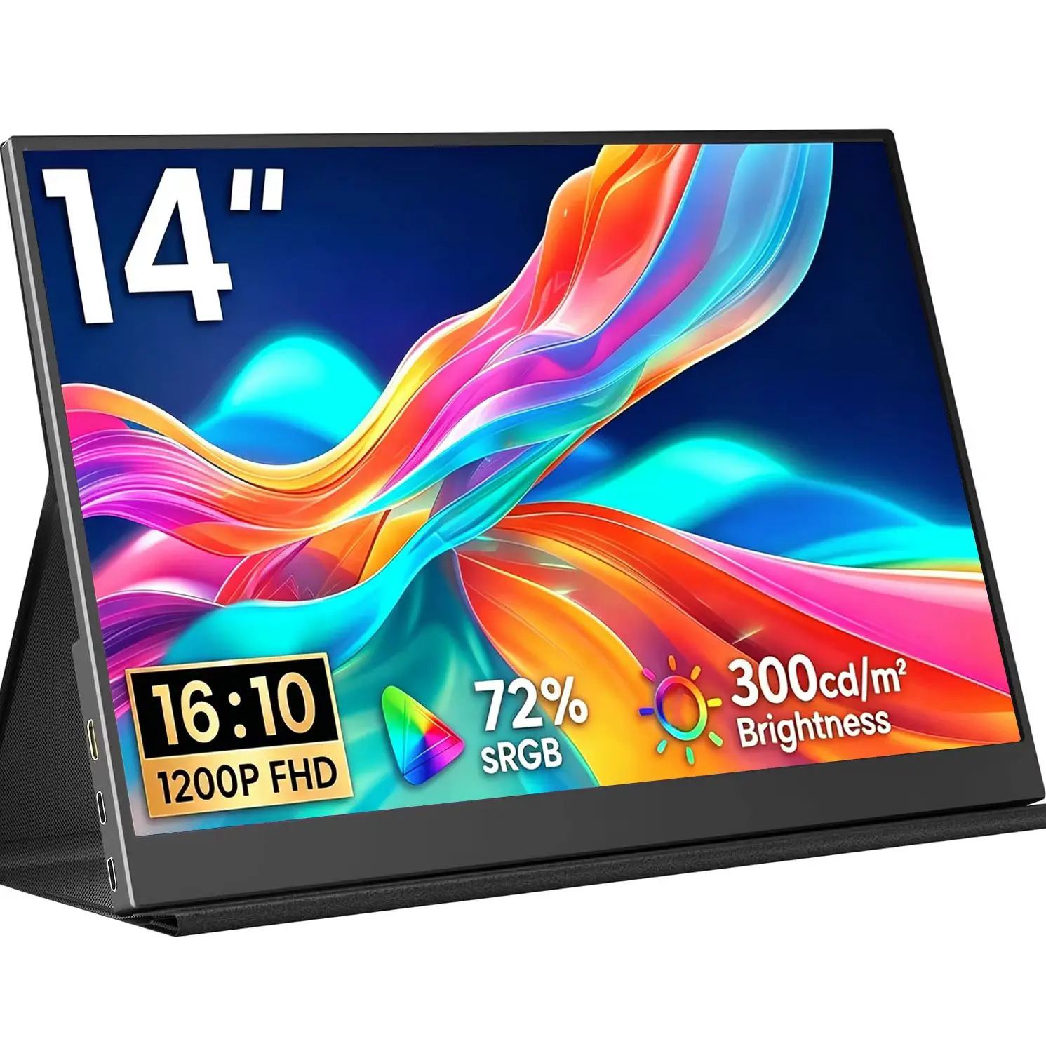 14 Inch Portable Monitor 1920×1200 FHD IPS 72%sRGB with Smart Cover External Second Screen for Laptop PC Phone Switch PS4 PS5