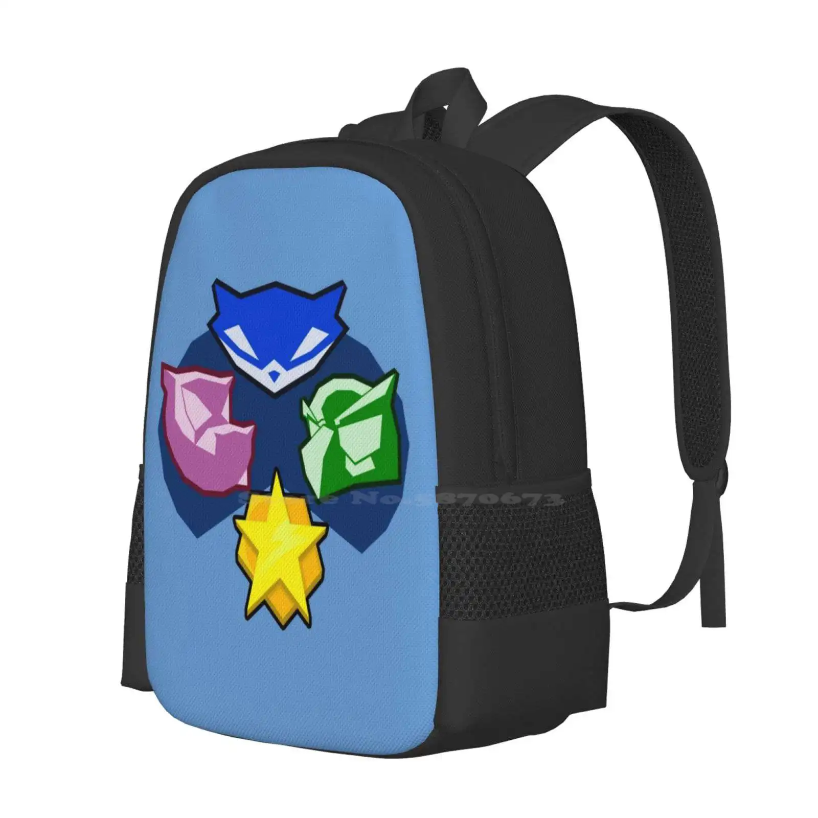 Sly And Co. Gauge 1 Teen College Student Backpack Pattern Design Bags Sly Cooper Murray Carmelita Fox