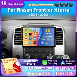 Android 16 Car Radio For Nissan Frontier 2009 - 2012 Xterra 2 N50 2008 - 2015 Navigation Multimedia Player Stereo WiFi+4G Video