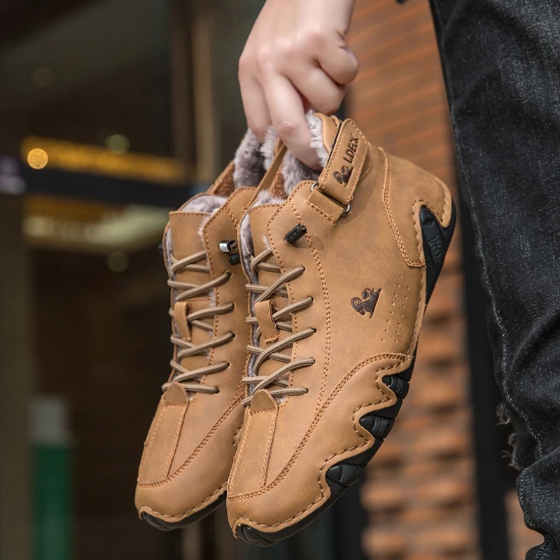Men Boots Casual Leather Luxury High Top Sneakers Luxury Loafer Shoes for Men Motorcycle Ankle Boots 2026 New in Footwear