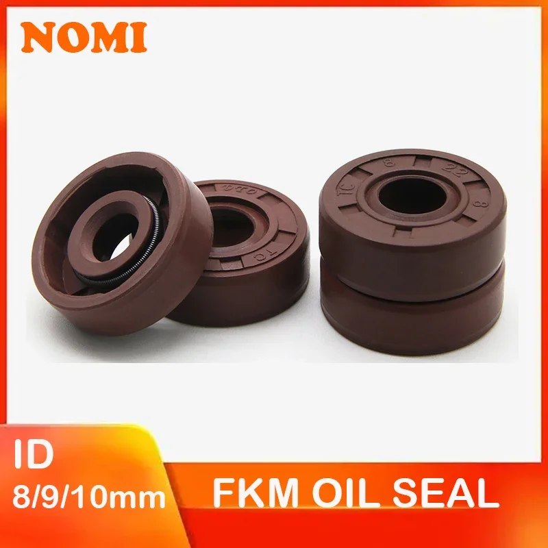 

2/5pcs ID 8/9/10mm FKM Oil Seal TC-8/9/10x14/15/16/17/22/26/28x5/7/8/10mm Fluorine Double Lip Oil Seal