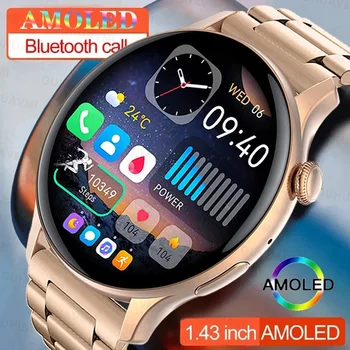화웨이 샤오미 NFC GPS 스마트 워치, AMOLED 항상 켜짐 디스플레이, BT 통화, 심박수, 혈압, 피트니스 트랙 스마트워치 