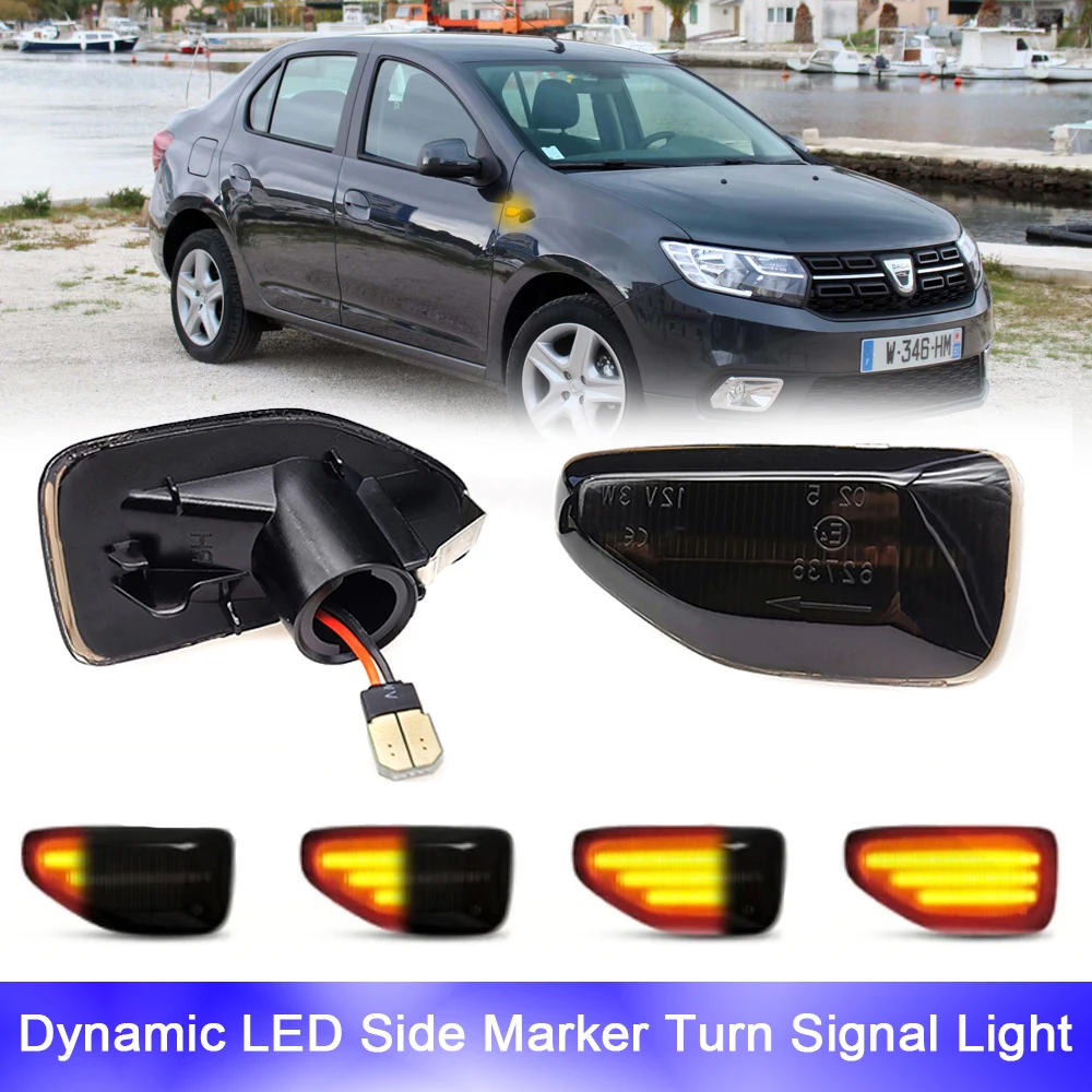 

Led Sequential Blinker Front Fender Side Marker Lights For Dacia Logan Renault Sandero Stepway Duster Car Turn Signal Lamp