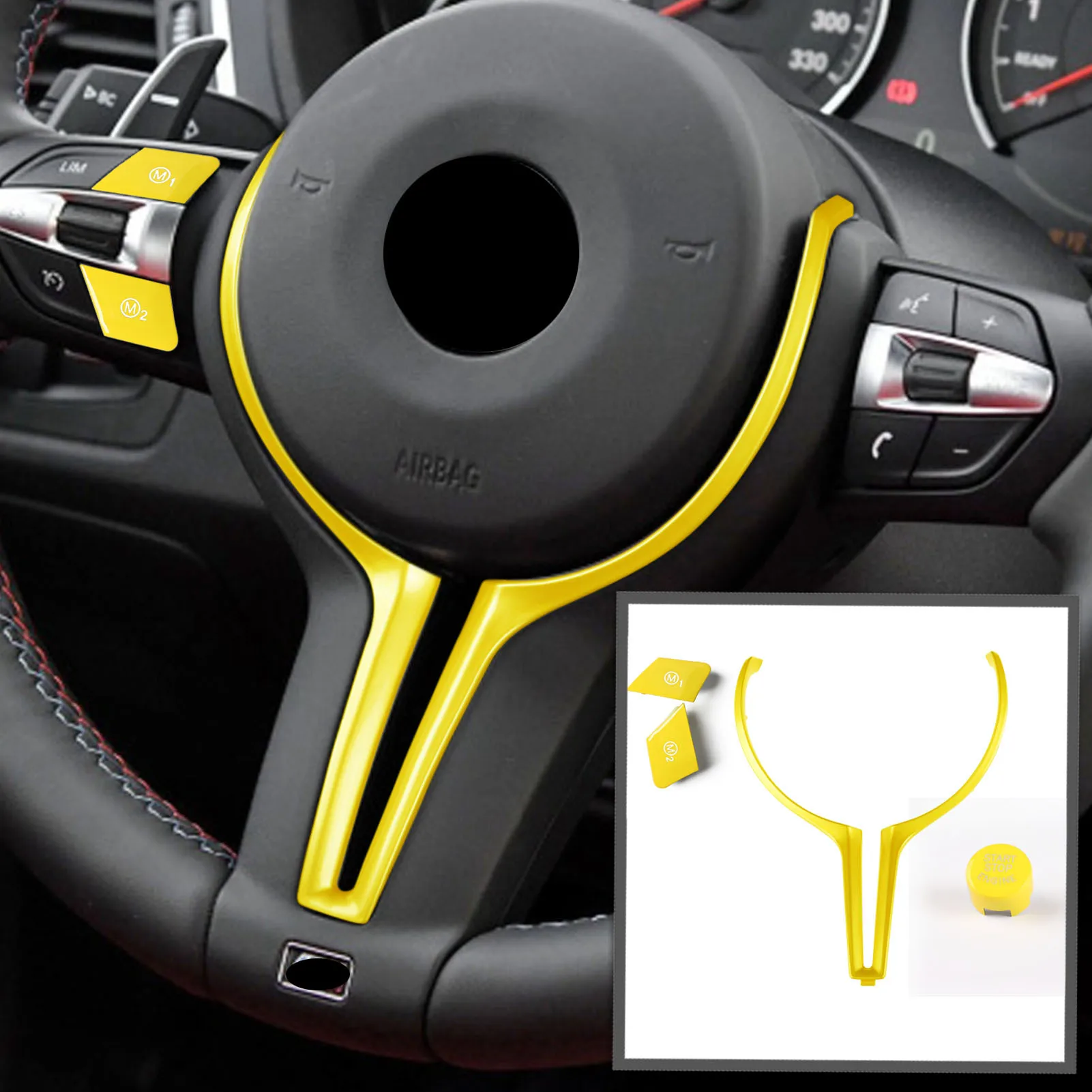 

Красная крышка рулевого колеса, внутренняя отделка для BMW M2 F87 M3 F80 M4 F82 F12 X5M X6M