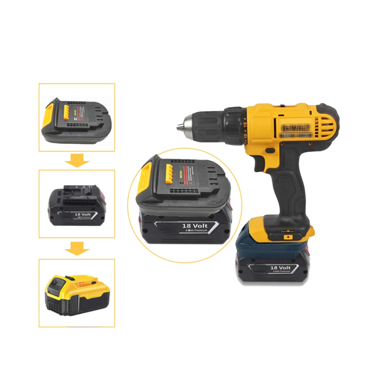 อะแดปเตอร์แปลงแบตเตอรี่ BS18DL อะแดปเตอร์แบตเตอรี่สําหรับ 18V แบตเตอรี่ใช้สําหรับ 18 V/20 V -Ion แบตเตอรี่เครื่องมือ 4-PIN Converter