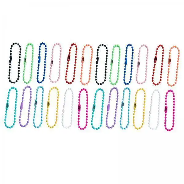 100pcs Iron Ball Beads Chain with Clasp Jewelry Accessory for Necklace Bracelet Key Ring DIY Ornaments