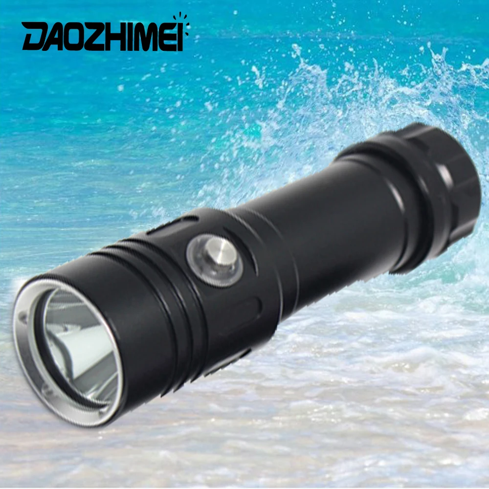 

L2 Portable LED Diving Flashlight White /Yellow light 4-Mode dive light 100M Underwater Waterproof 26650 Scuba Flashlights