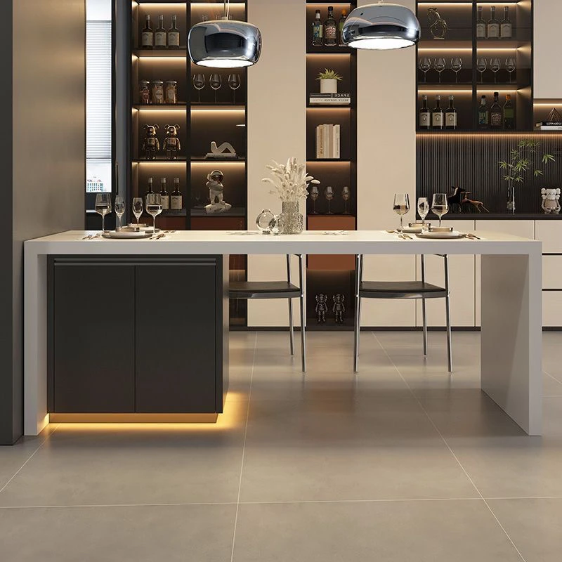 

TGF Dining Table Home Custom Kitchen Bar Small Apartment Light Luxury Island Table Storage Cabinet