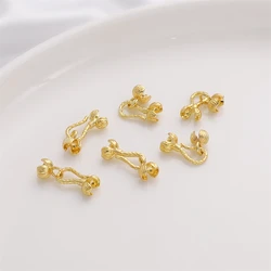 1Set 14K Gold Plated Brass Crimp Clasp Chinese Style Floral Fish Hook Clasp for Necklace Bracelet DIY Jewelry Making Findings