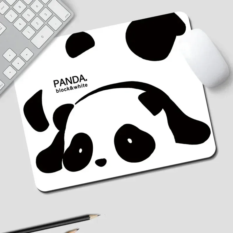 Black And White Panda Mouse Pad Gaming Accessories Cute Mats Art Design Non-slip Office Rubber Cartoon Small Mousepad 21x26cm