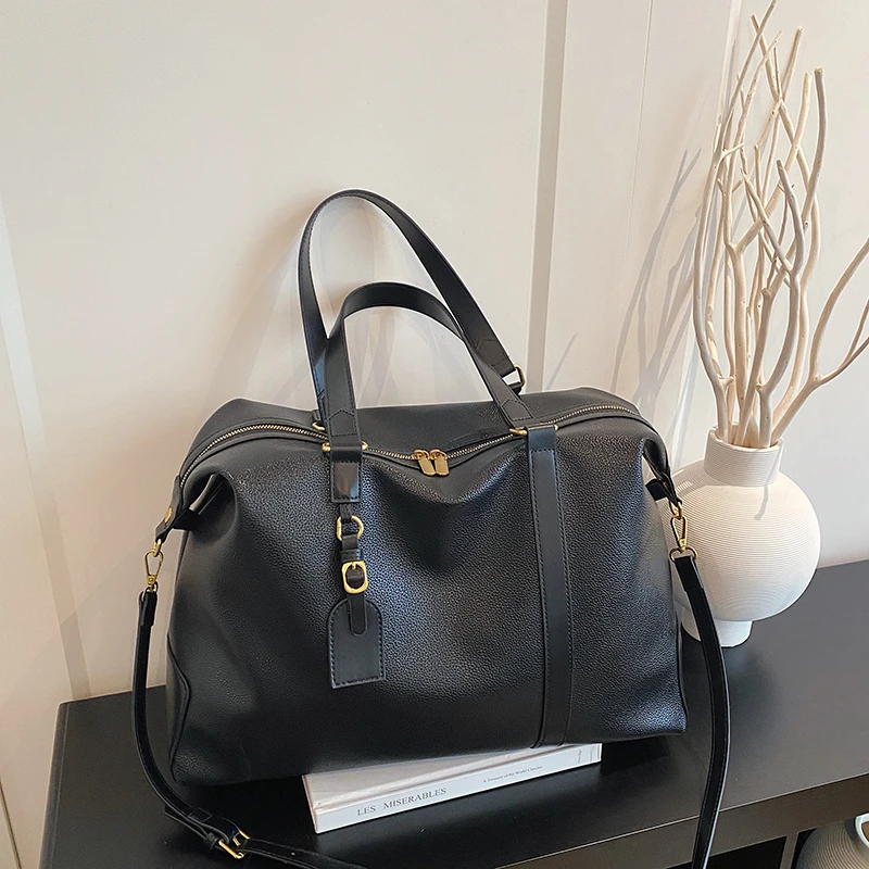 

Женская сумка из искусственной кожи, большая вместительная сумка через плечо на молнии, высококачественная однотонная сумка-тоут, сумка-мессенджер для женщин