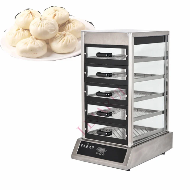 

Electric Steamed Buns Machine 2 Holes Commercial Dumpling Steamer Steaming Furnace Desktop Automatic Insulation Steamer