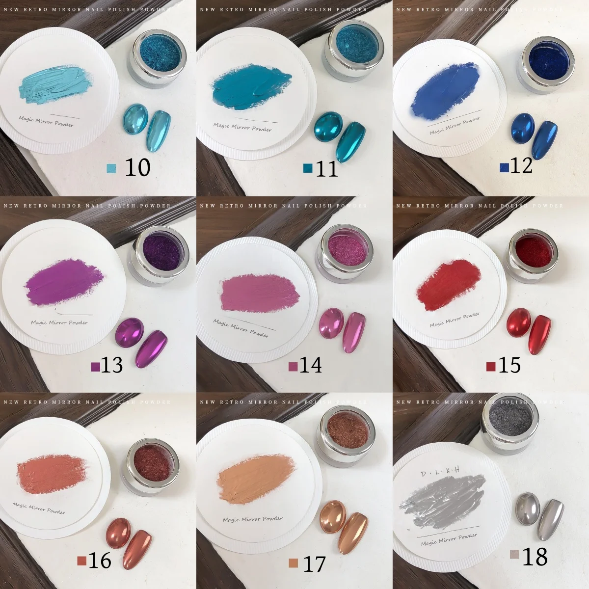 Nail Magic Mirror Powder Multicolor Metal Chrome Mirror Nail Glitter Paint Nail Art Creation