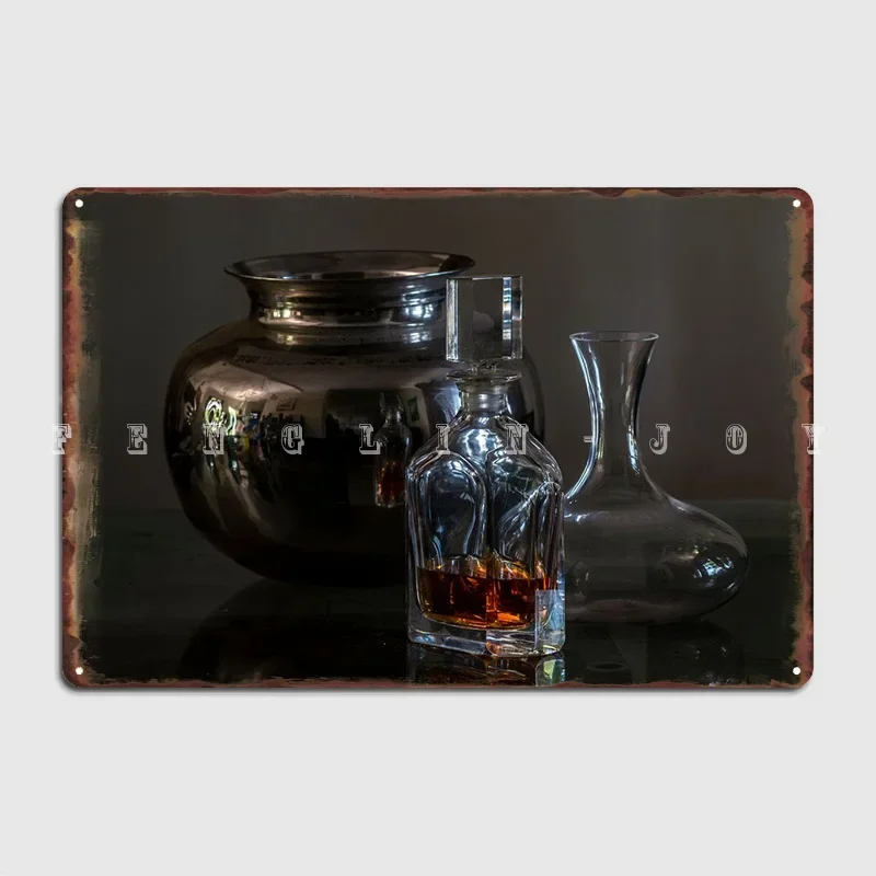 Still Life With Whisky Poster Metal Plaque Club Home Mural Retro Wall Decor Tin Sign Poster