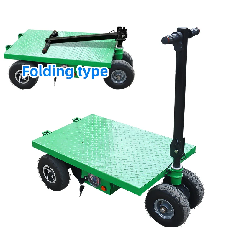 

Electric Push Flat Car With Universal Wheel Folding Portable Pull Brick Pull Goods Flat Car