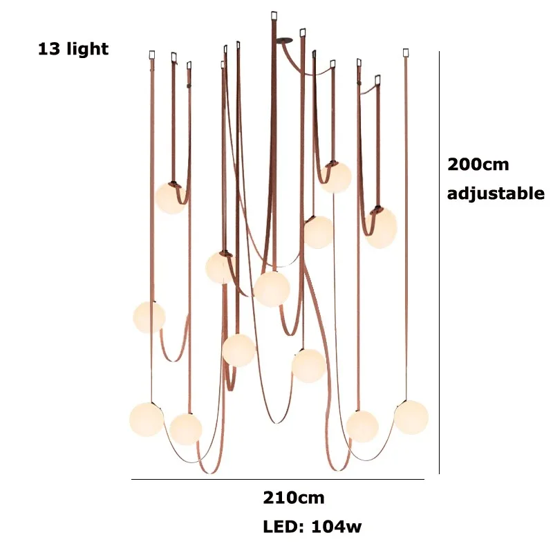 PLUSMINUS LED-riplamp Glas Bubble Suspension designer replica lamp Minimalistische lange lijn Lampen trappen eetkamer hanglamp