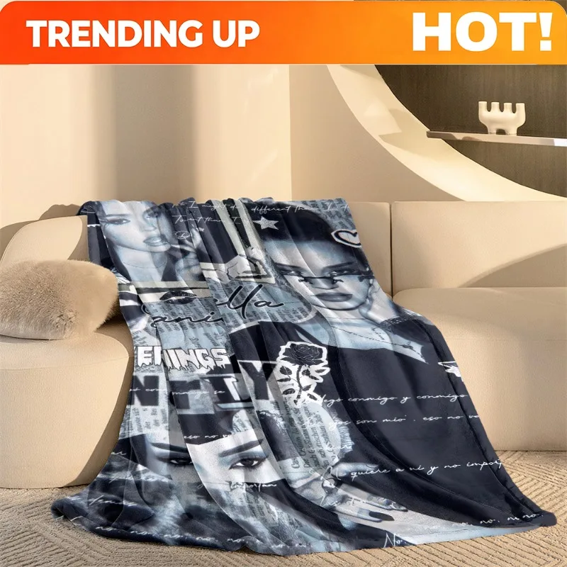 Customize 230GSM American Singer Daniela Pattern Flannel Blanket, Fashionable Flannel Material with Daniela-Inspired Design Deta