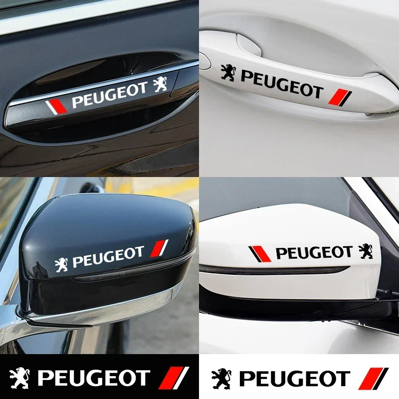 4pcs/set Car Styling Door Handle Stickers For Peugeot 208 207 308 206 307 407 2008 3008 5008 Rcz 508 301 408 406 607 4008 108