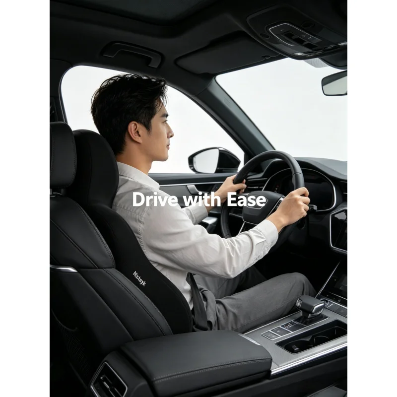 2Pcs Memory Foam Car Neck Cushion –Car Lumbar Support for Car Supplies, Universal Neck Pillow Waist Cushion Car Seat Accessories