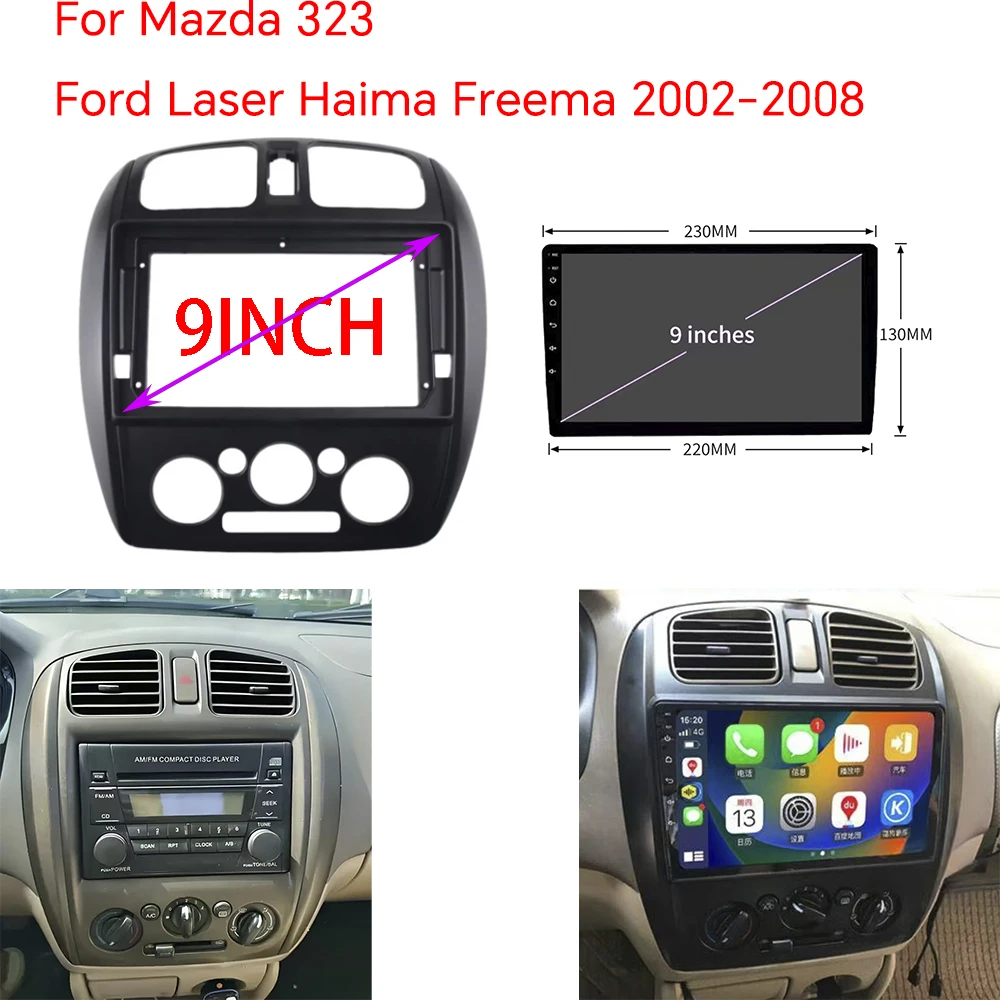 7/9 Inch Car Fascia Radio MP5 GPS Android Player Stereo Frame For MAZDA 323 HAIMA FREEMA FORD LASER 2002-2008