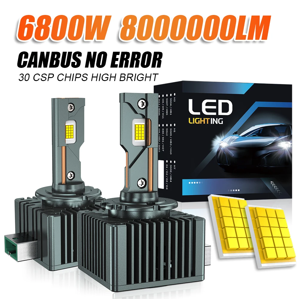 

D Series D1S D3S Led Headlight 1:1 D1R D3R 12V 24V Canbus Led Car Bulb D4S D2S D2R D4R Auto Light CSP Chip 600K Plug&Play