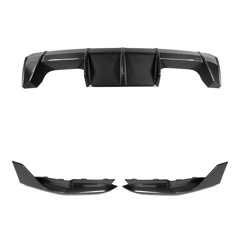 3pcs Dry Carbon Fiber Car Rear Bumper Lip Diffuser Spoiler Side MP Style Splitters Apron Flaps For BMW G80 G82 G83 M3 M4 2021-IN