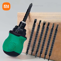 Xiaomi 12 in 1 Ratchet Screwdriver Set Short Handle Cross Groove Drill Telescopic Dual Purpose Home Magnetic Repair Tools Kit