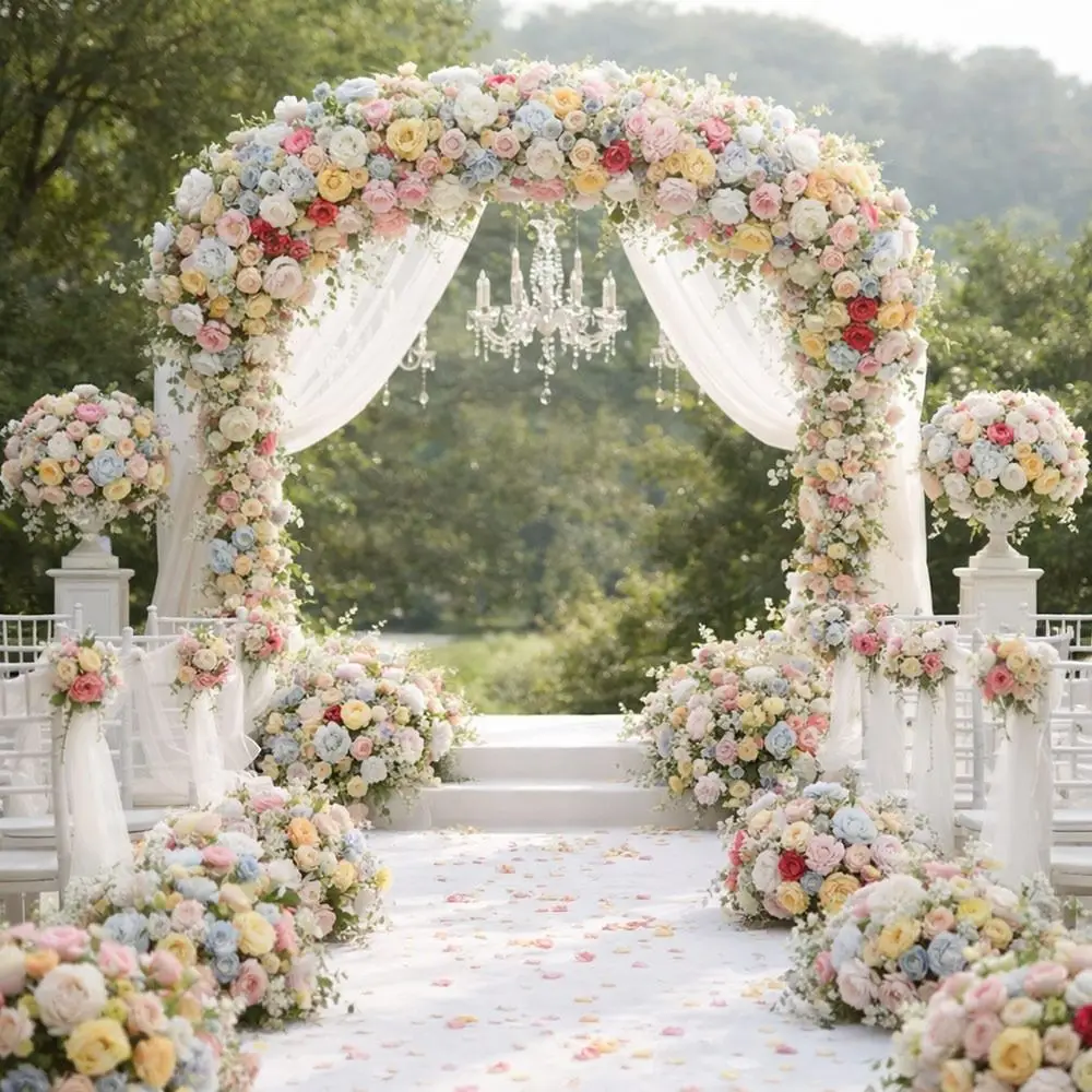 1pc Silk Artificial Flowers Table Wreath Diy Craft Rose Flower Head Realistic Soft Simulation Flowers Valentine's Day Gift