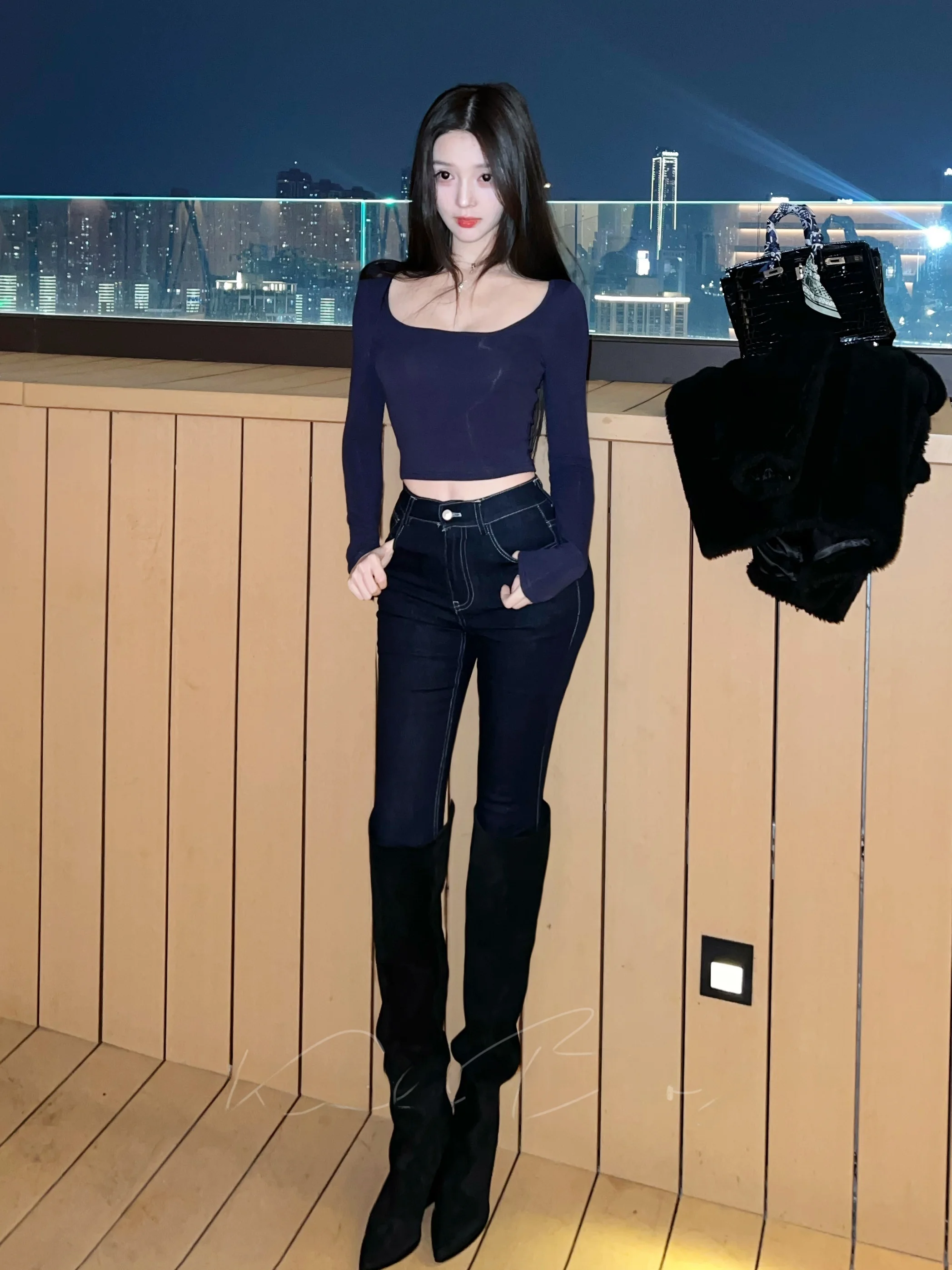 

High Waist Slimming Denim Capri Pants Women's Butt Lifting Hip Enhancing High Elastici Korean Sle Cotton Stretch Jeans