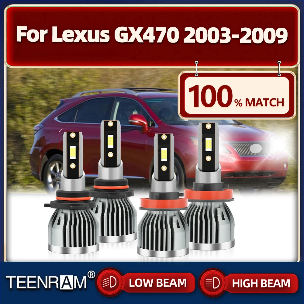 

LED Headlight Bulb With Fan 40000LM High Low Beam Auto Head Lamps 12V For Lexus GX470 2003 2004 2005 2006 2007 2008 2009