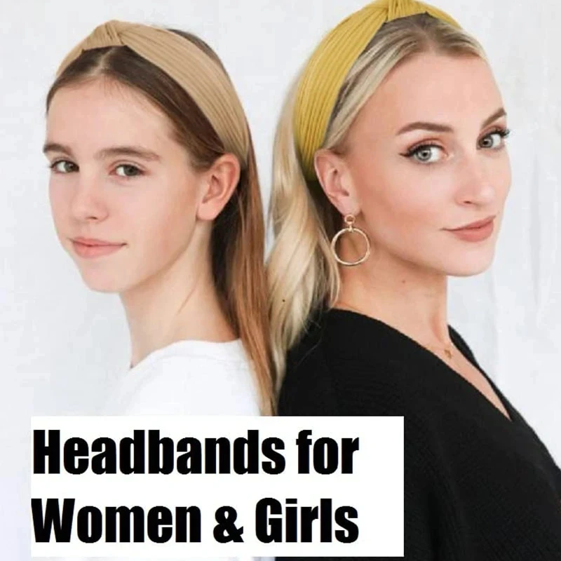 3Pcs Fashion Knotted Headbands for Women Simple Solid Color Hair Band Cross Knot Cloth Hairbands Girls Hair Accessories