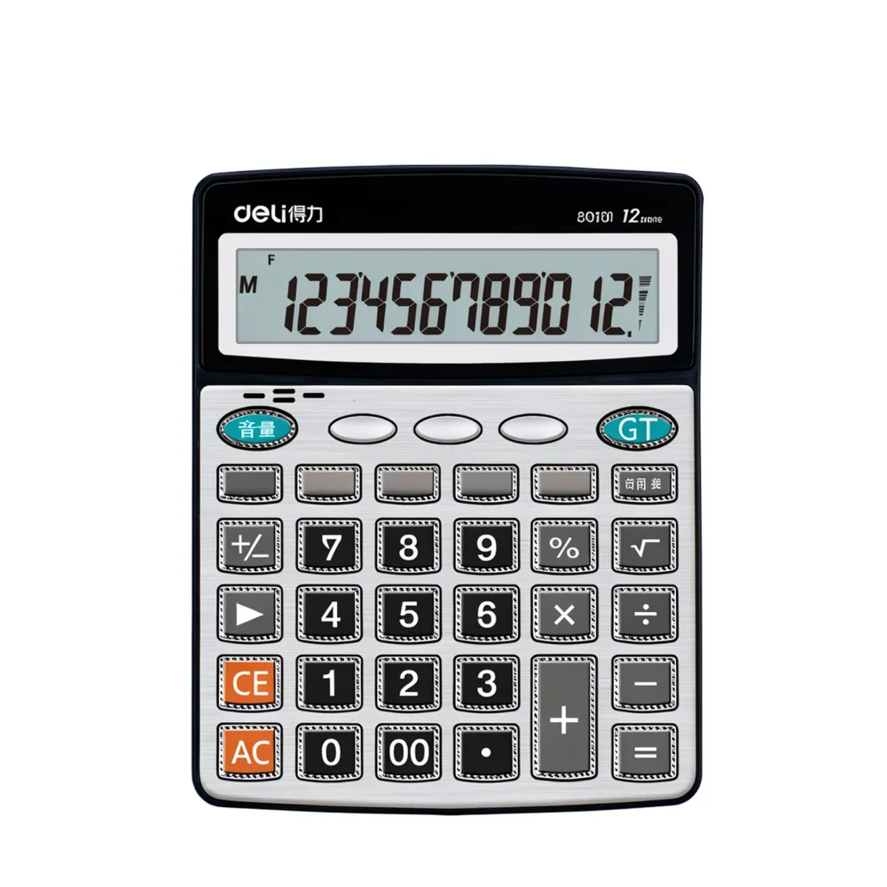 For Deli Talking Desktop Calculator Big Screen Financial Office Supplies Human Voice Reporting Professional Counting Machine