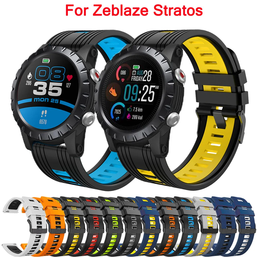 

22mm Silicone Strap For Zeblaze stratos/GTR 2 Soft Wristband Replacement Sports Smartwatch Band For Zeblaze GTR2 Bracelet Correa