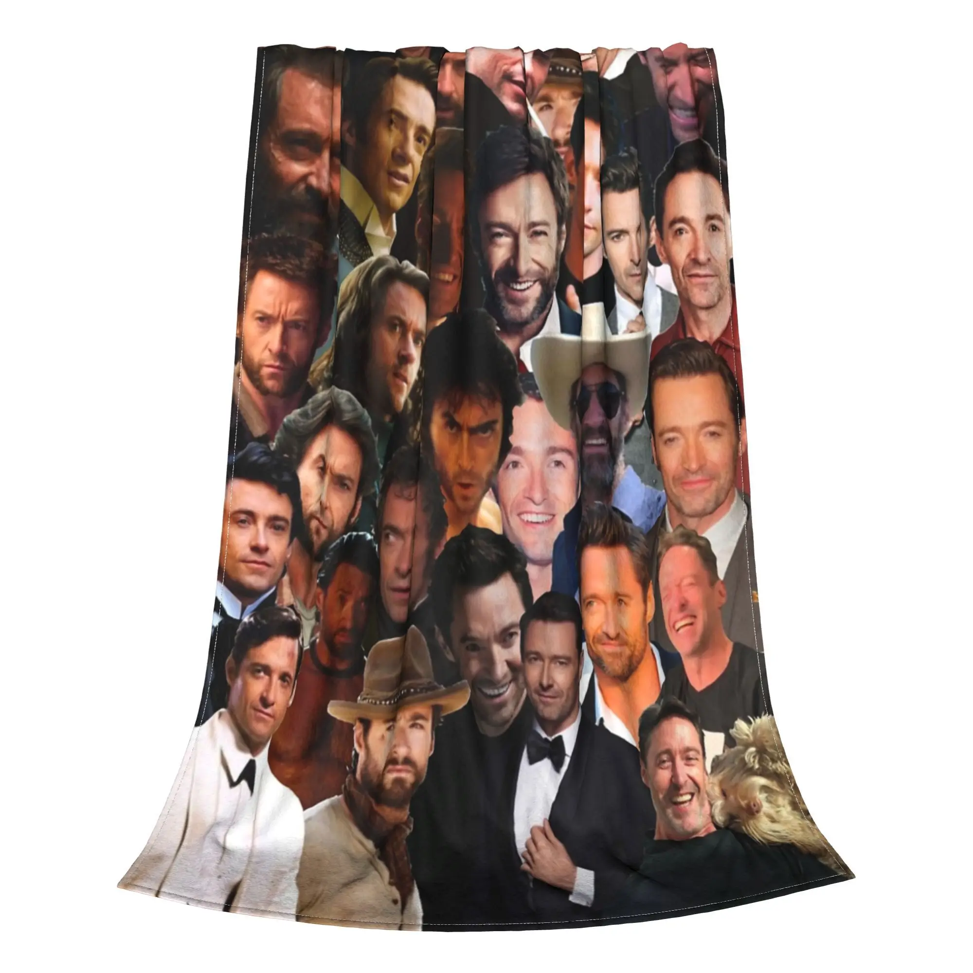 Funny Hugh Jackman Photo Collage Blankets Ultra-Soft Flannel  Cozy Throw Blanket Machine Washable