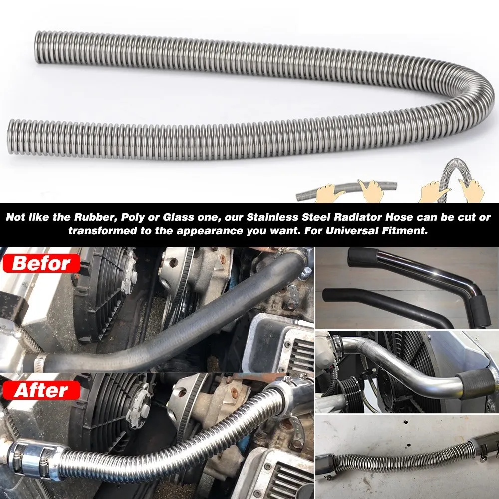 Universeller 24" 36" 48" Automotor-Kühlkörper-Kühlerschlauch-Set und Edelstahl mit verchromter Kappenklemme aus Edelstahl