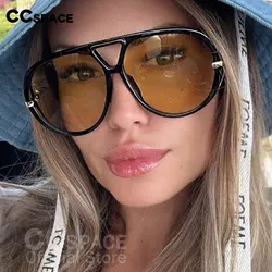 Trendy Oversized Sunglasses for Women 2024 Luxury Brand Designer Goggle Sun Glasses Ladies Classic Vintage UV400 Shades #300864