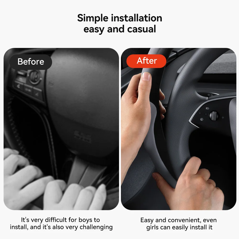 YZ ل تسلا نموذج 3/Y هايلاند العرعر غطاء عجلة القيادة ألياف الكربون الجلود مكافحة الفراء الرياضة عجلة القيادة اكسسوارات السيارات #2