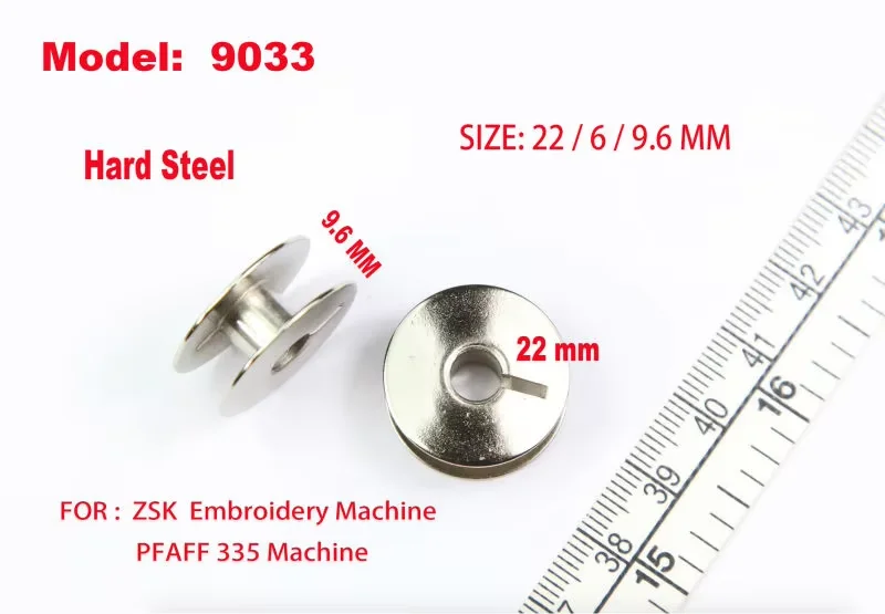 10PCS 9033 STEEL BOBBIN FOR ZSK EMBROIDERY MACHINE / PFAFF SEWING MACHINE