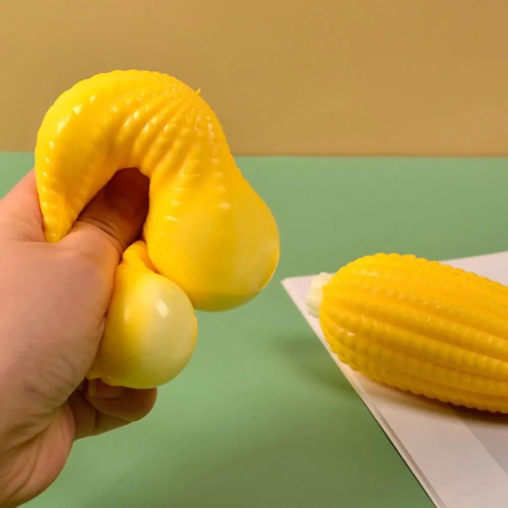 Palla antistress di mais simulata squishy - Giocattolo da spremere per alleviare l'ansia, giocattolo sensoriale agitarsi per bambini e adulti, regalo bavaglio squishy