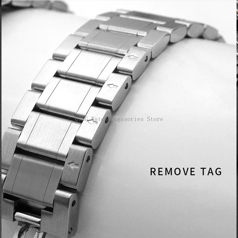Curved End Solid Stainless Steel WatchBand Universal Men Women Metal Strap Sport Replacement Bracelet Butterfly Buckle Wristband
