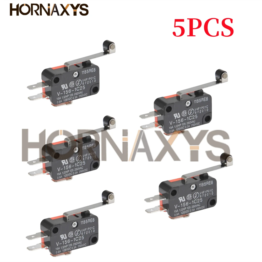 5PCS/10PCS V-156-1C25 15A The micro switch, Push Button SPDT Momentary Snap Action Limit switch, travel switch