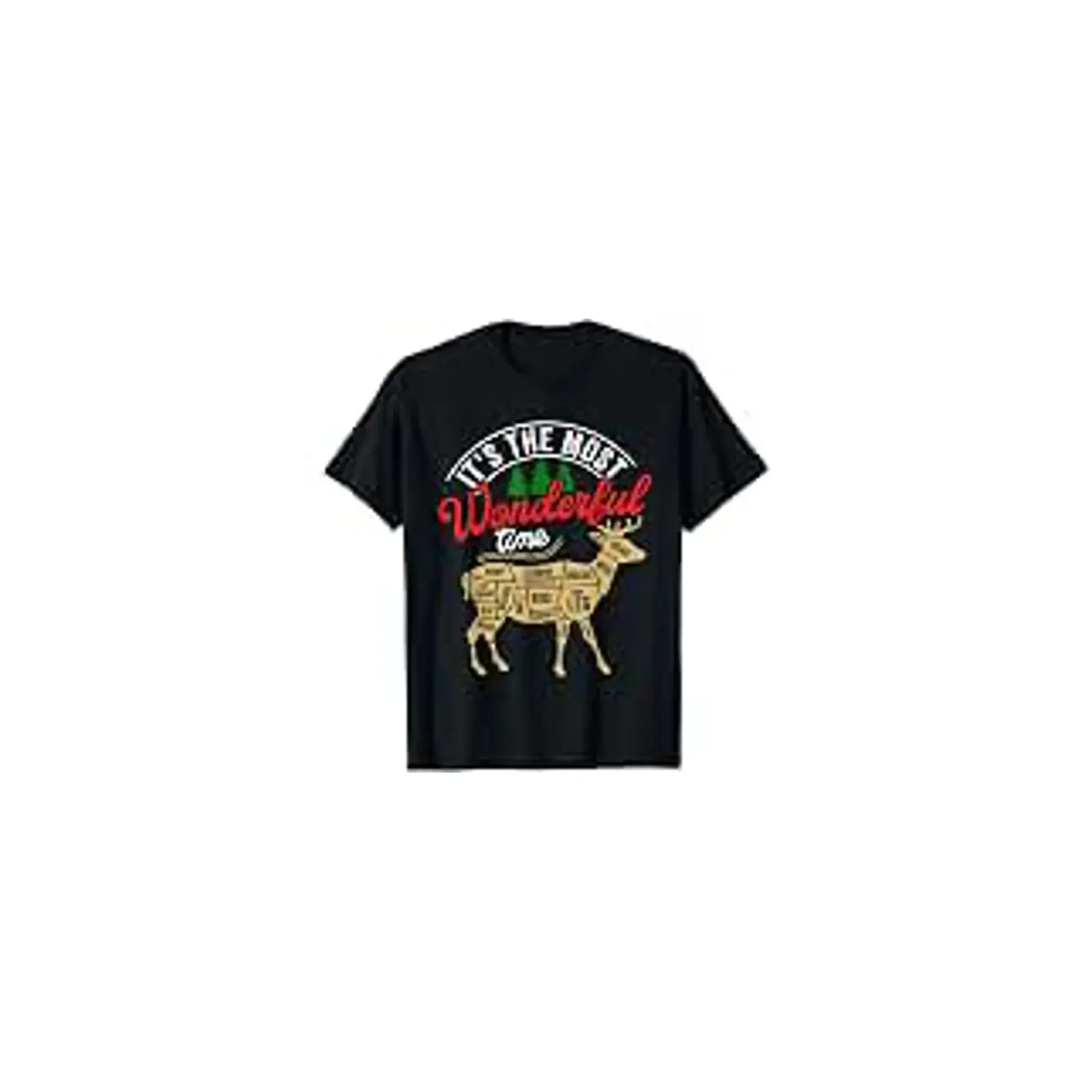 Christmas Hunting It's The Most Wonderful Time Deer T Shirt vintage Washed Top For Everyday Wear Casual designer clothes Unisex