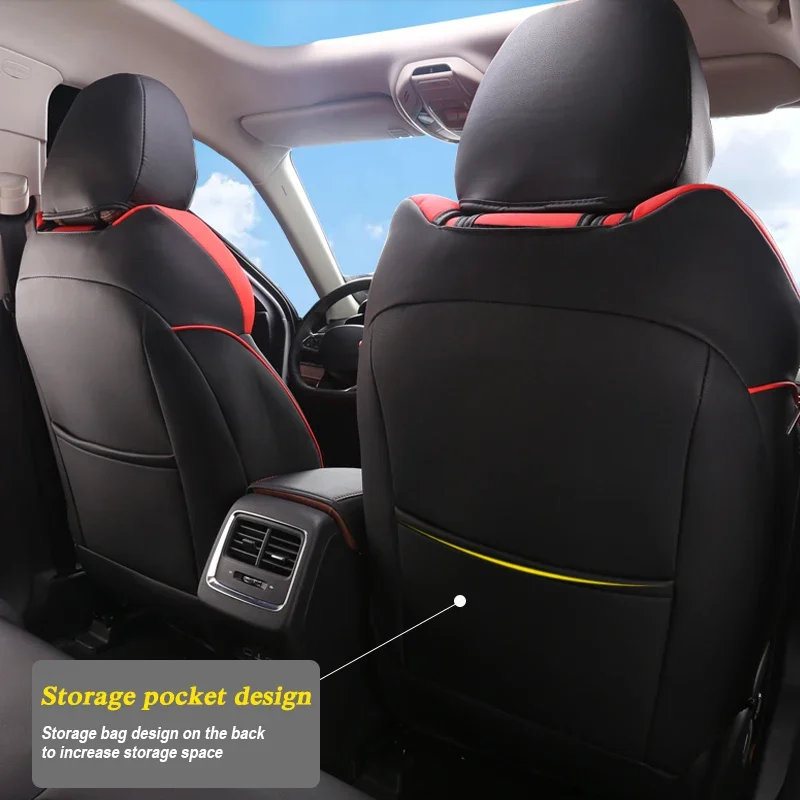 سيارة ثلاثية الأبعاد غطاء وسادة مقعد محيطي كامل مخصص لفولكس واجن T-ROC 2018-الحاضر الجلود واقية مقاوم للماء ملحق