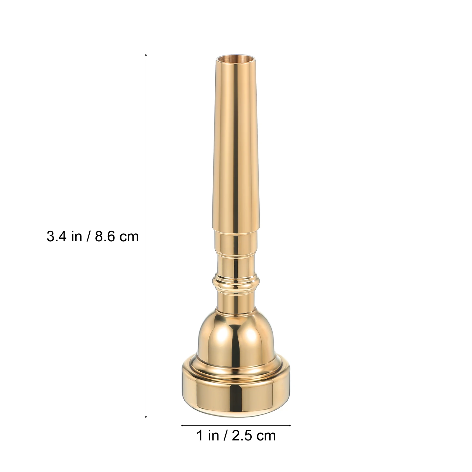 

Golden Trumpet Mouthpiece Brass 8.7x2.7x2.7cm Small Size Replacement Accessories Beginners Clear Sound Stylish Performance