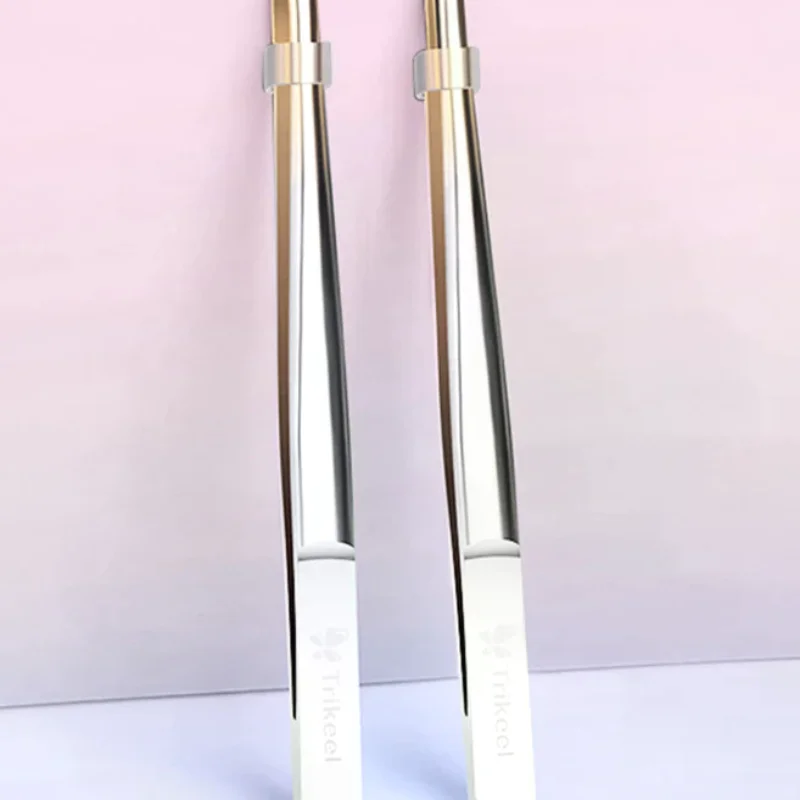 ステンレス鋼フラット/斜め先端多機能ピンセット眉毛ピンセット顔の毛の除去メイクアップツールつけまつげピンセットツール