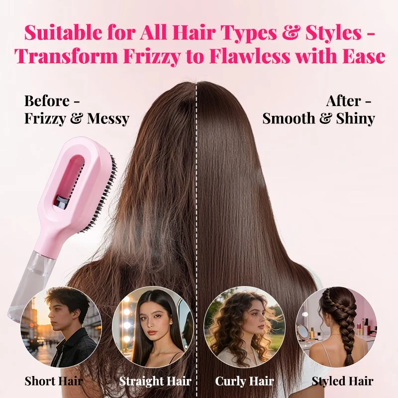 5-teiliges Haarstyling-Set: Kopfhautmassagekissen, Kamm, Sprühflasche, Haaransatzbürste, Haarflieger-Bürste, Hohlkamm – Detail 7